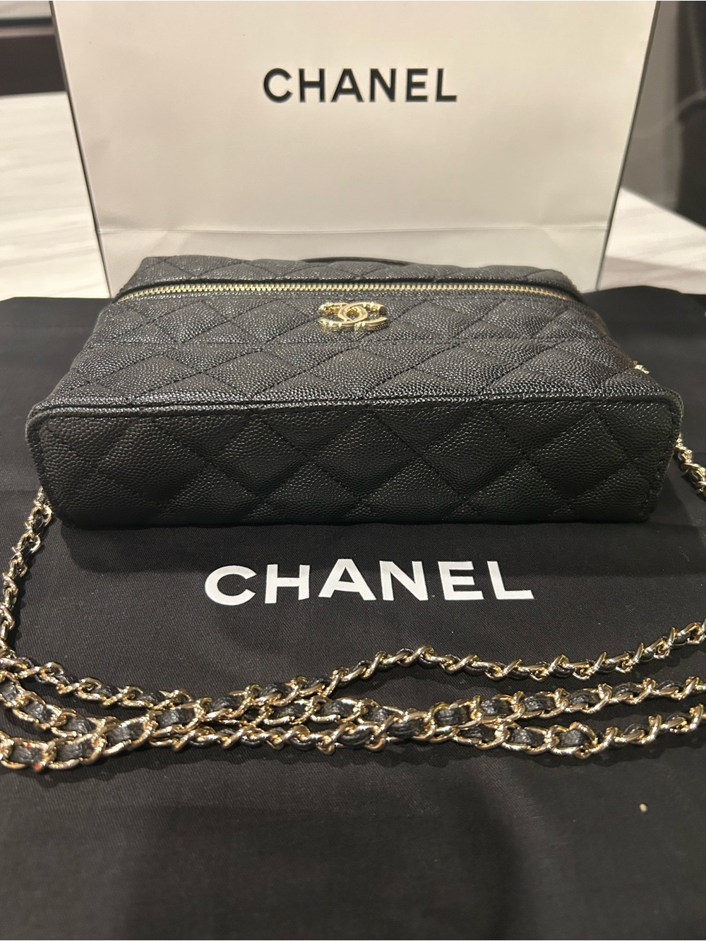 Chanel Quilted Leather Vanity Crossbody Bag in Black VIP GWP - Picture 3 of 14